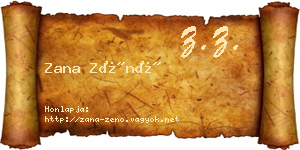 Zana Zénó névjegykártya